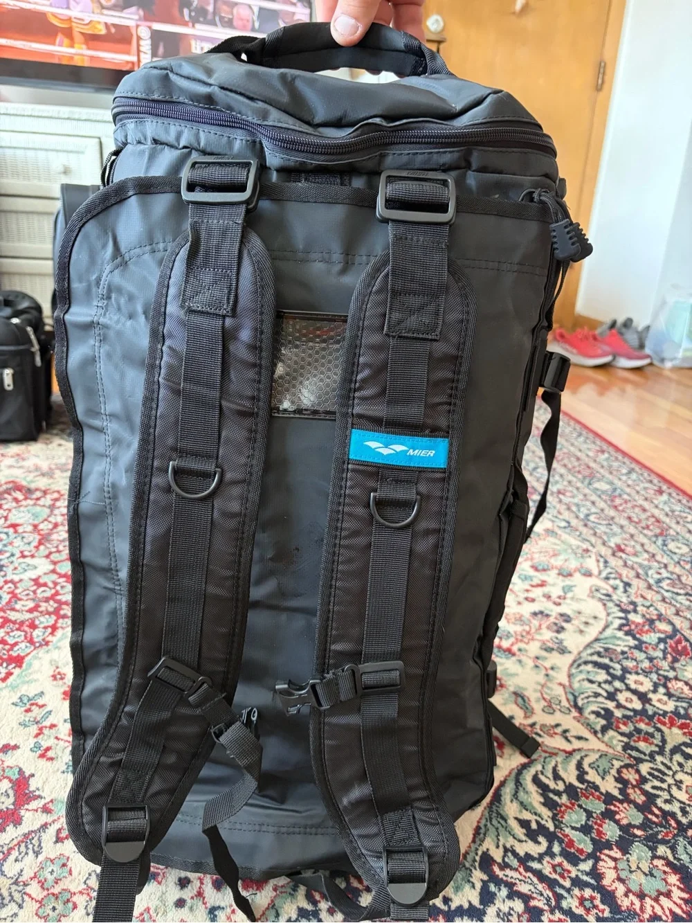 MIER Sport Black Duffel Bag — Men's Travel & Gym Bag